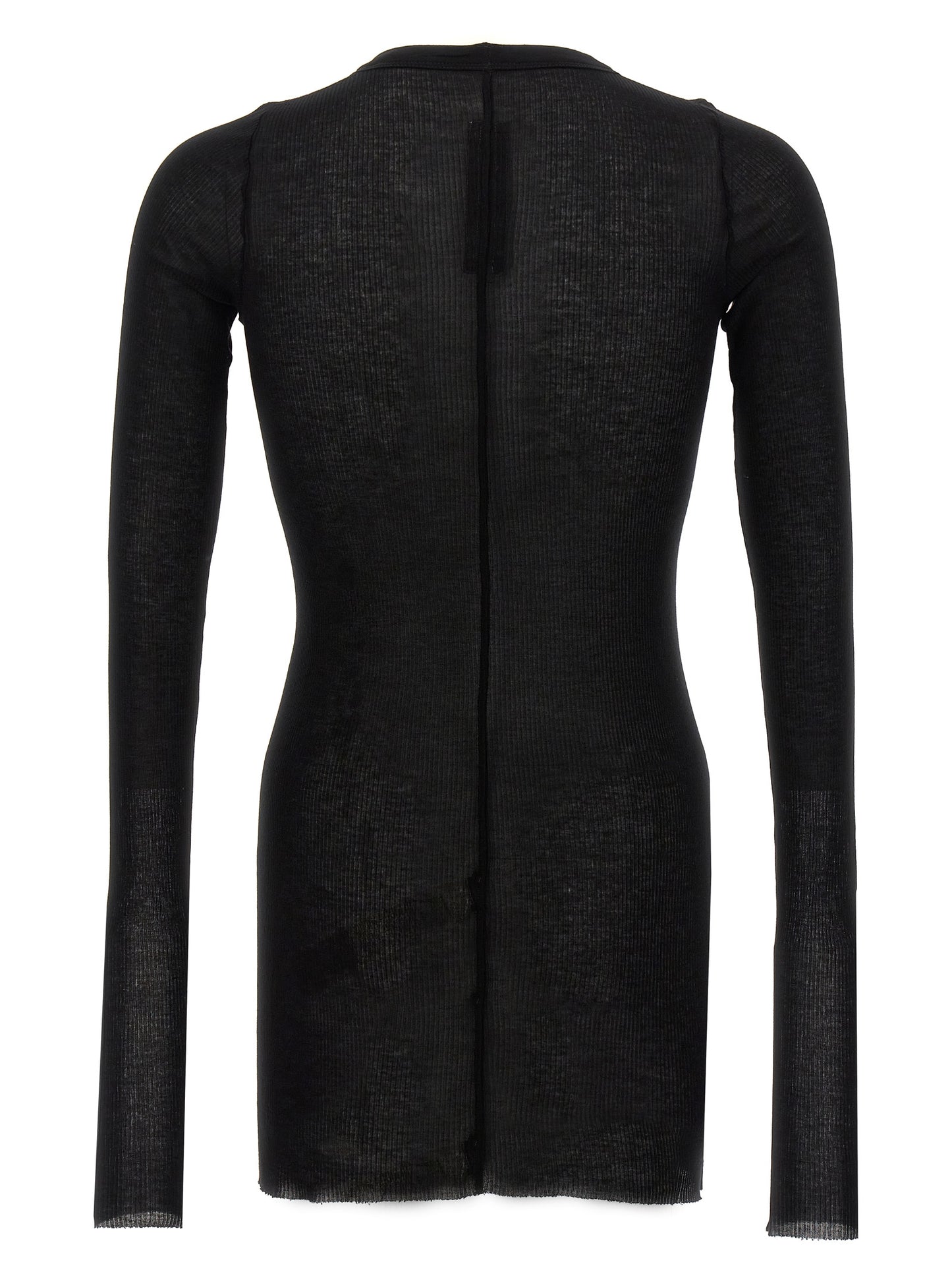 T-Shirt by Rick Owens for men in silk & viscose black features an on trend silhouette, perfectly showcasing a on trend and crew neckline for an elevated aesthetic.