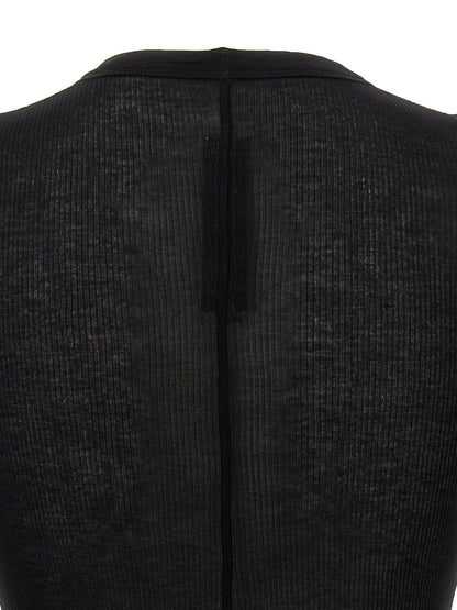 T-Shirt by Rick Owens for men in silk & viscose black showcases a chic silhouette, artfully detailed with a chic and for a chic finish.