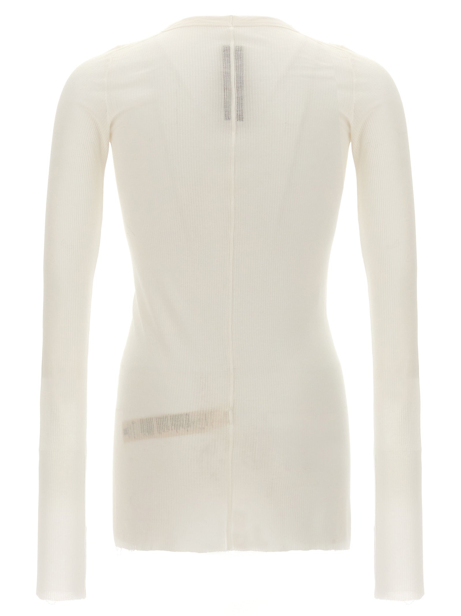 T-Shirt by Rick Owens for men in silk & viscose white features a plush silhouette, showcasing a sophisticated crew neckline and for a truly plush finish.