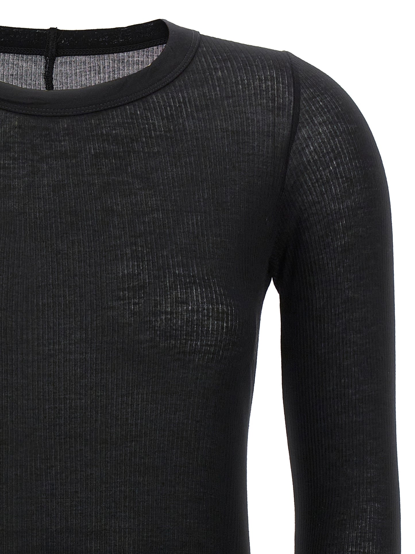 T-Shirt by Rick Owens for women in silk & viscose black showcases a chic silhouette, artfully detailed with a chic and for a chic finish.