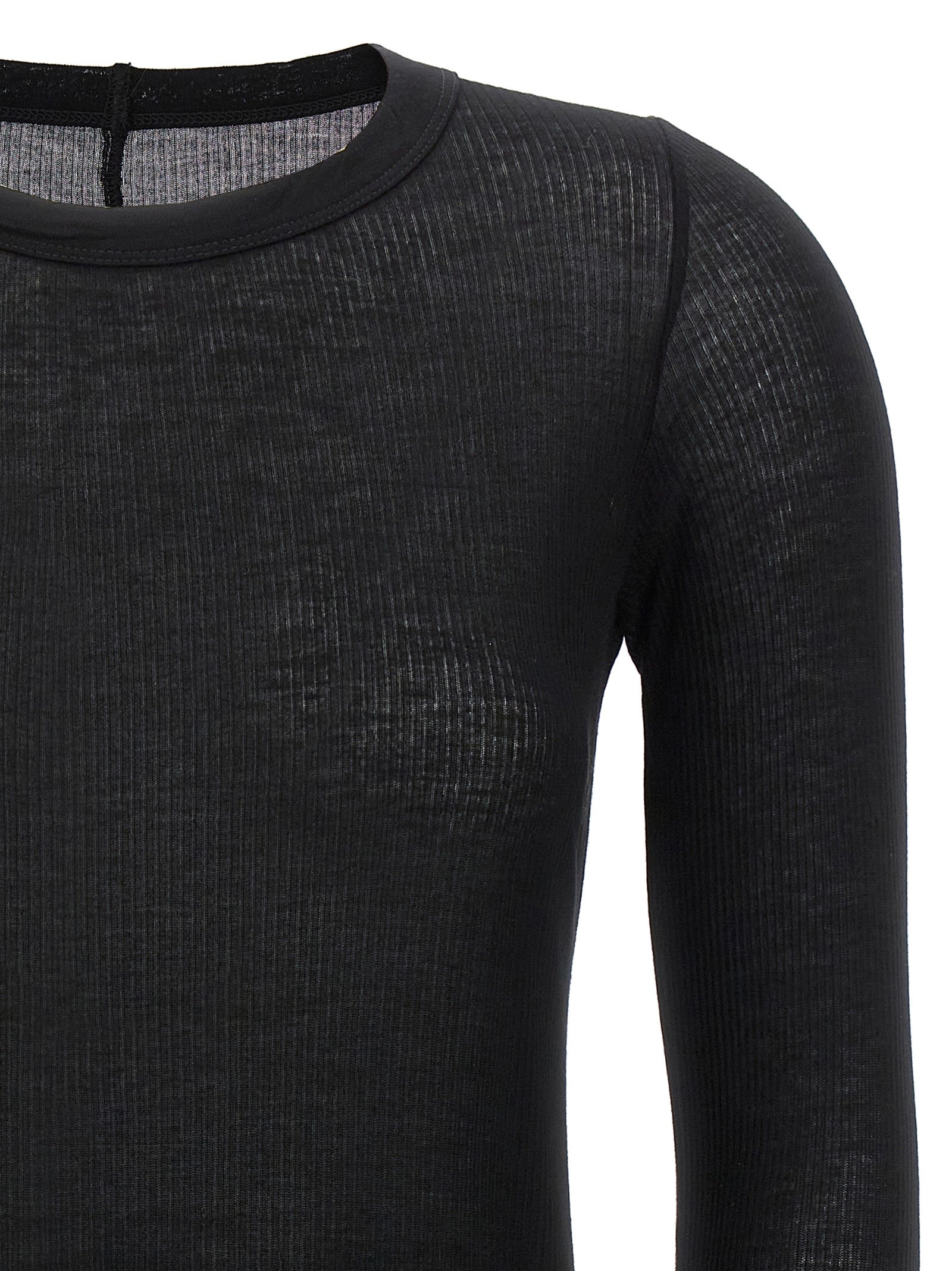 T-Shirt by Rick Owens for women in silk & viscose black showcases a chic silhouette, artfully detailed with a chic and for a chic finish.