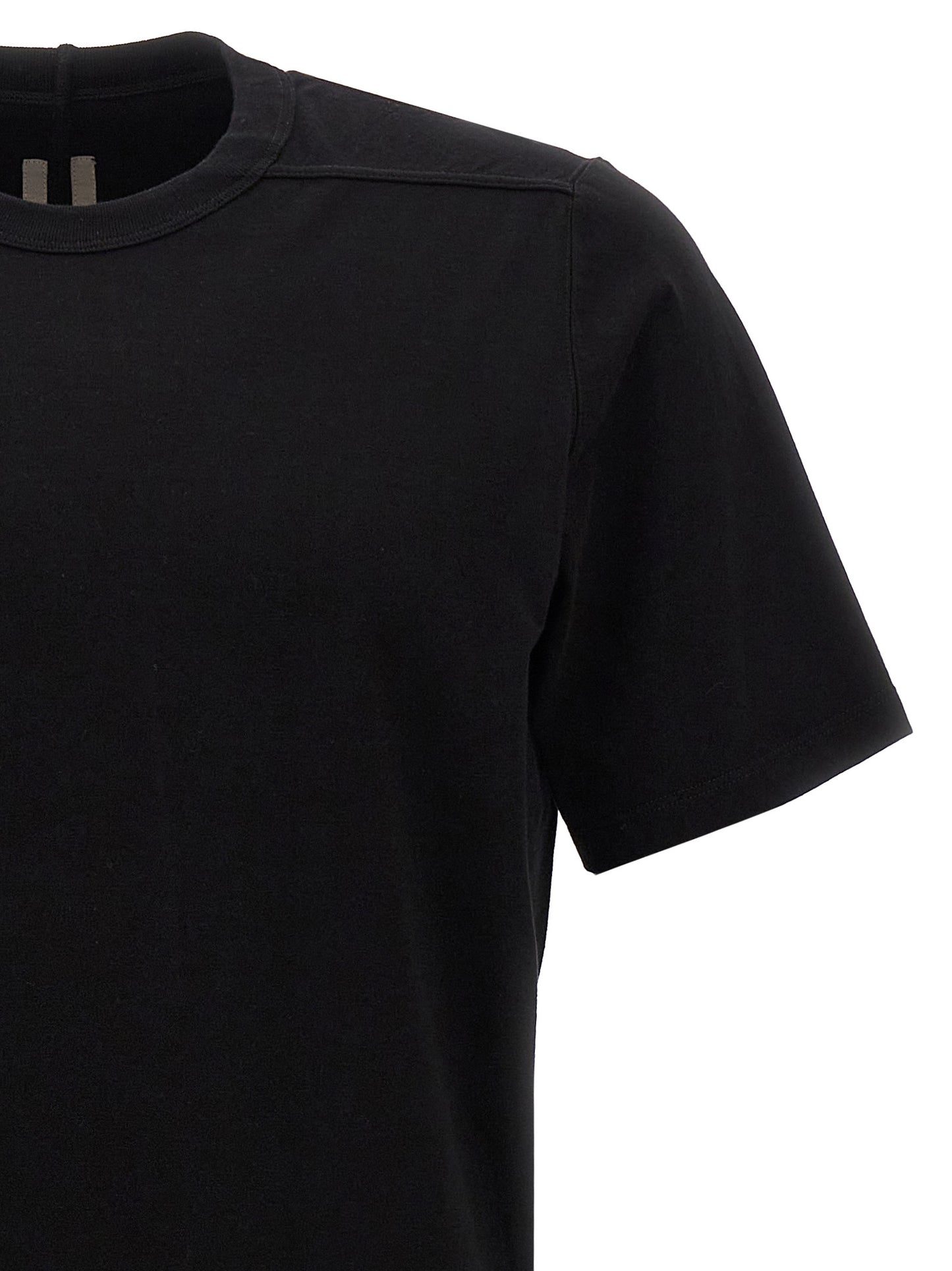 T-Shirt by Rick Owens for men in cotton black features a plush silhouette, showcasing a sophisticated and for a truly plush finish.