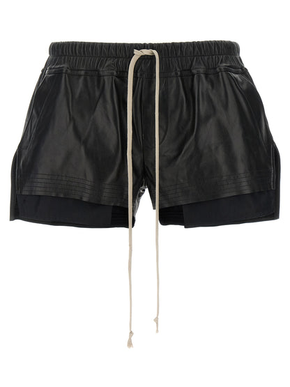 Rick Owens Women's Lamb Leather Bermuda Shorts - Black