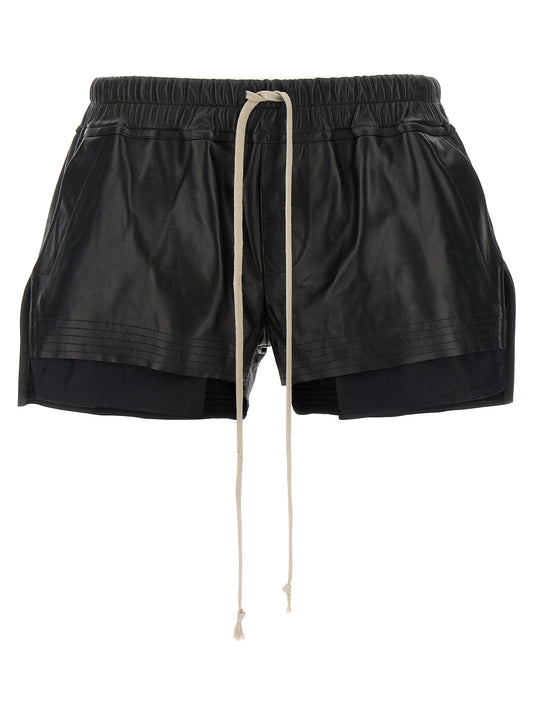 Rick Owens Women's Lamb Leather Bermuda Shorts - Black