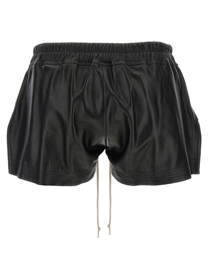 Rick Owens Women's Lamb Leather Bermuda Shorts - Black