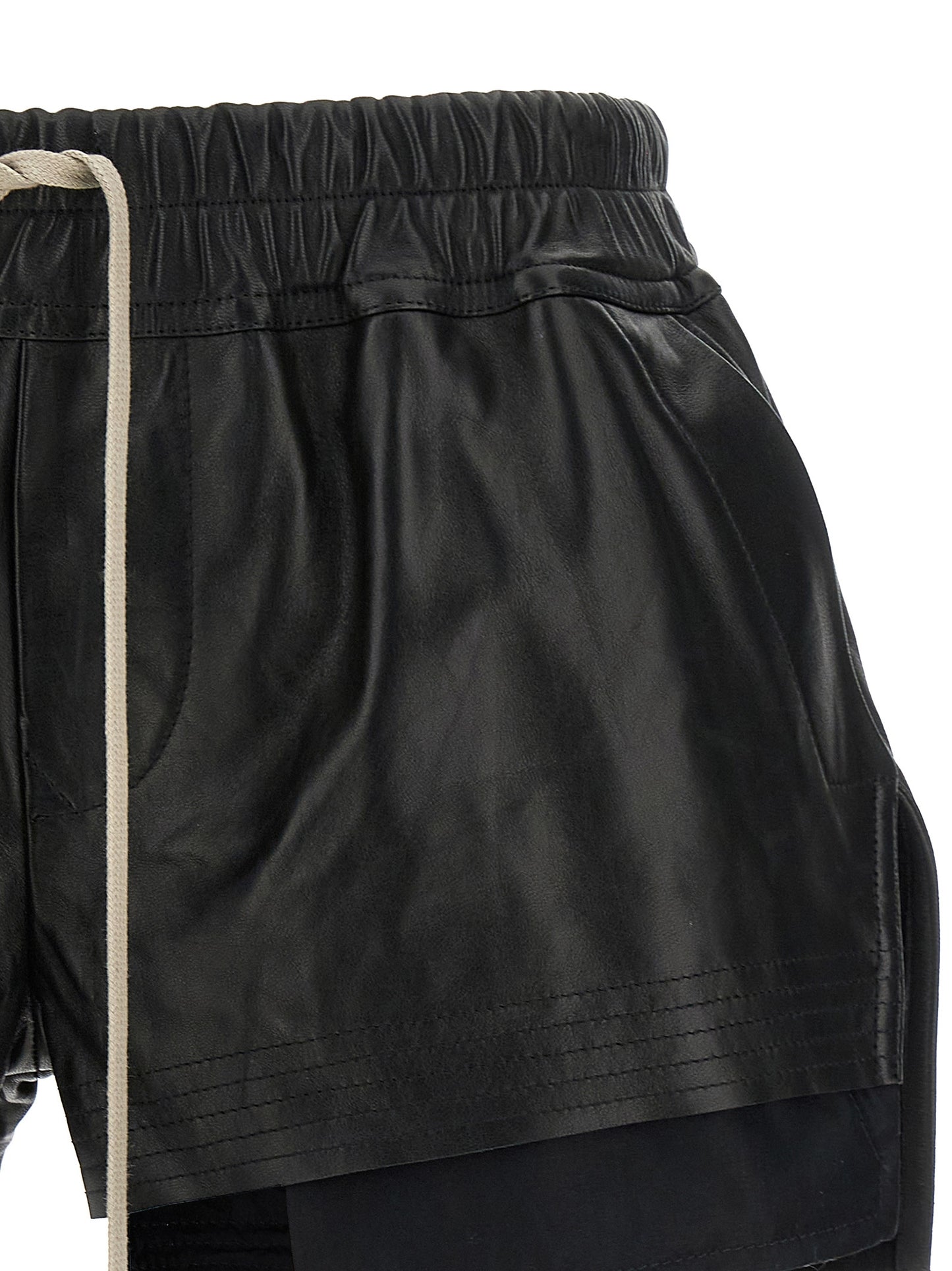 Rick Owens Women's Lamb Leather Bermuda Shorts - Black
