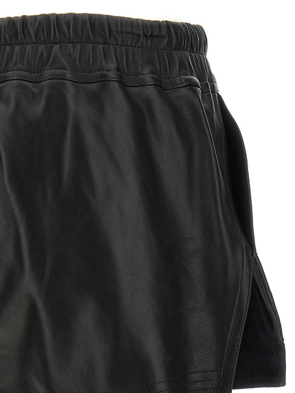 Rick Owens Women's Lamb Leather Bermuda Shorts - Black