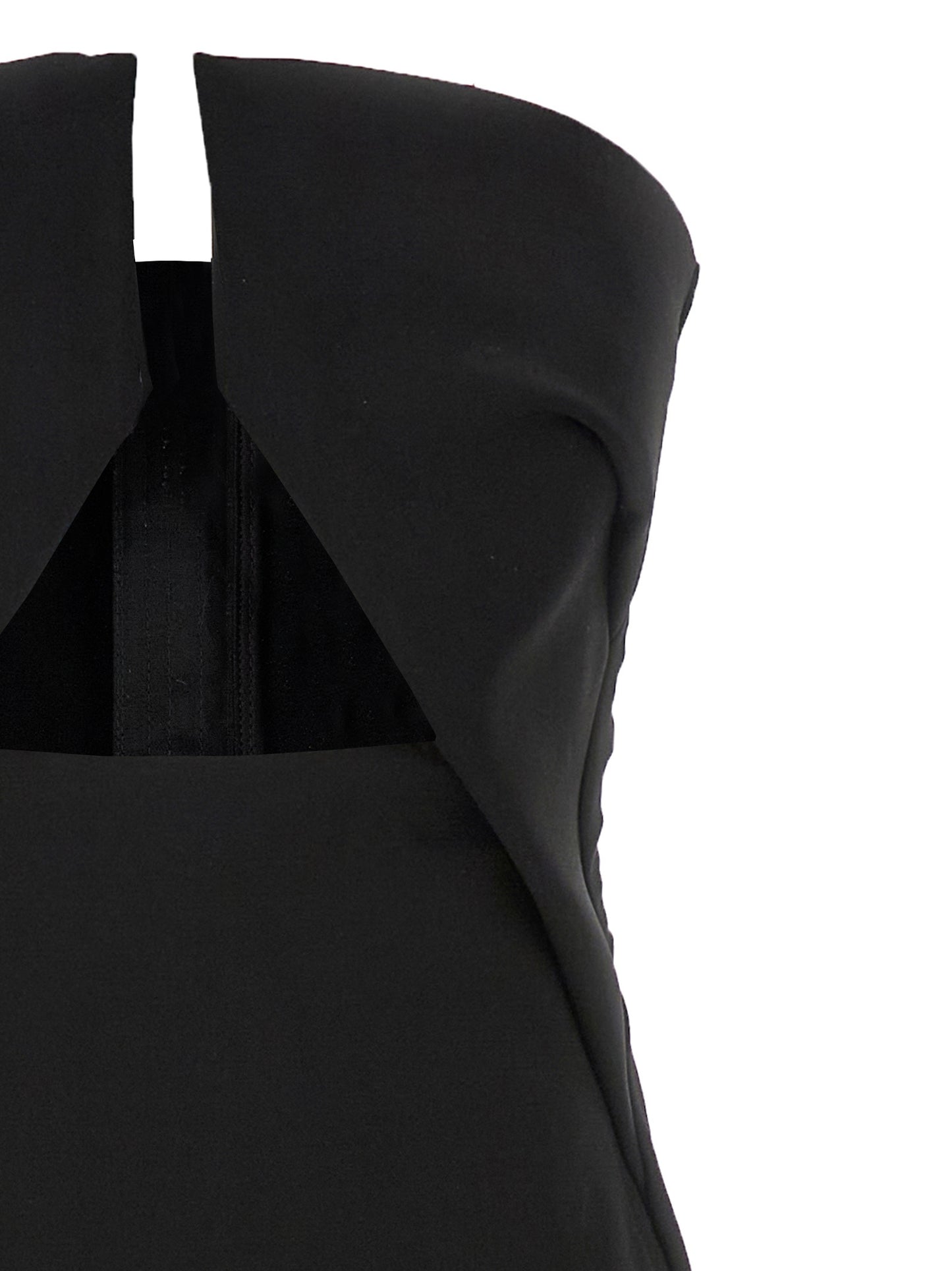 Dress by Rick Owens for women in nylon & wool black features an cute silhouette, detailed with a and split neckline that elegantly flows into a cute long.