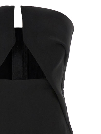 Dress by Rick Owens for women in nylon & wool black features an cute silhouette, detailed with a and split neckline that elegantly flows into a cute long.