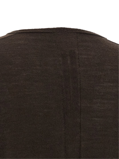 Shirt by Rick Owens for women in virgin wool brown showcases a sublime silhouette, artfully detailed with a sublime and for a sophisticated, sublime finish.