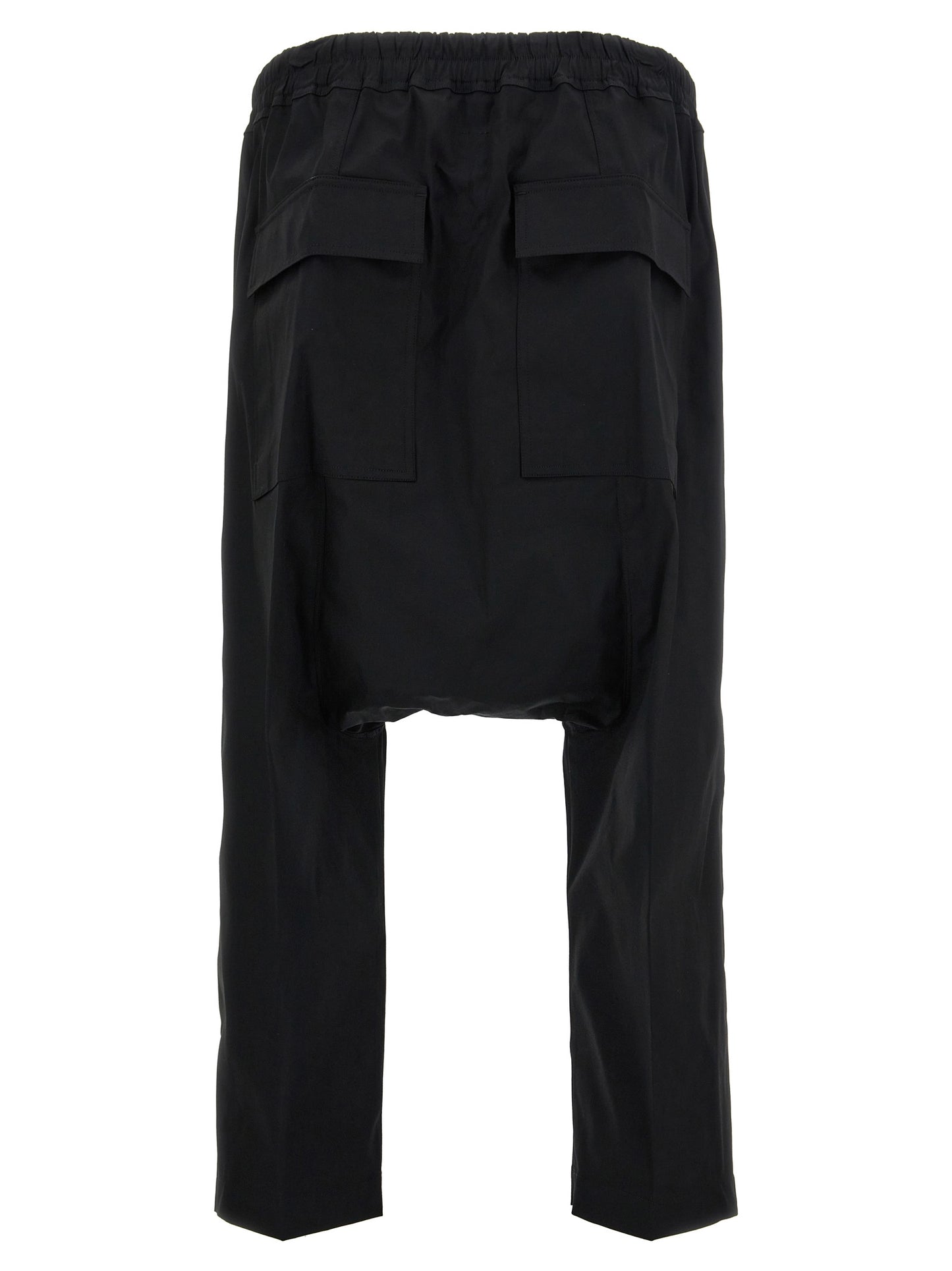 Casual Pants by Rick Owens for men in stretch cotton black features an sophisticated and cropped with a precise cropped, creating a sophisticated and sophisticated silhouette.