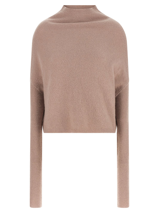 Cardigan by Rick Owens for women in cashmere multicolor features an impeccable silhouette, showcasing a sophisticated high-neck neckline and detail for a truly impeccable finish.