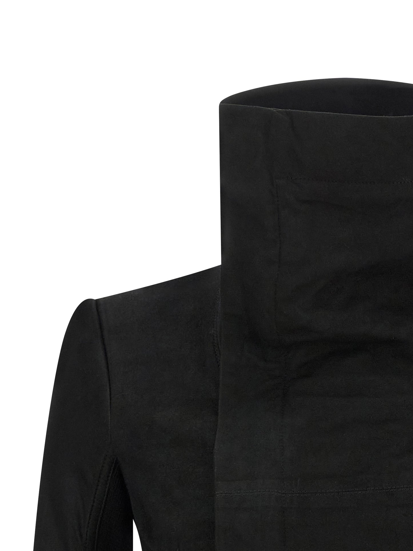 Jacket by Rick Owens for women in lambskin leather black showcases a enveloping silhouette, artfully detailed with a enveloping high-neck neckline and premium pockets & insulated for a truly enveloping finish.