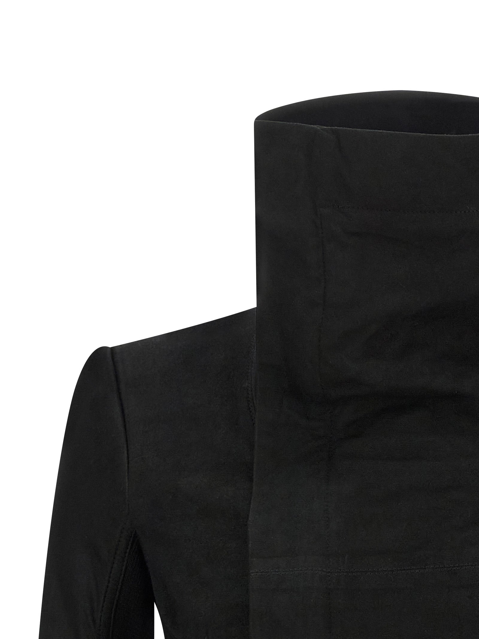 Jacket by Rick Owens for women in lambskin leather black showcases a enveloping silhouette, artfully detailed with a enveloping high-neck neckline and premium pockets & insulated for a truly enveloping finish.