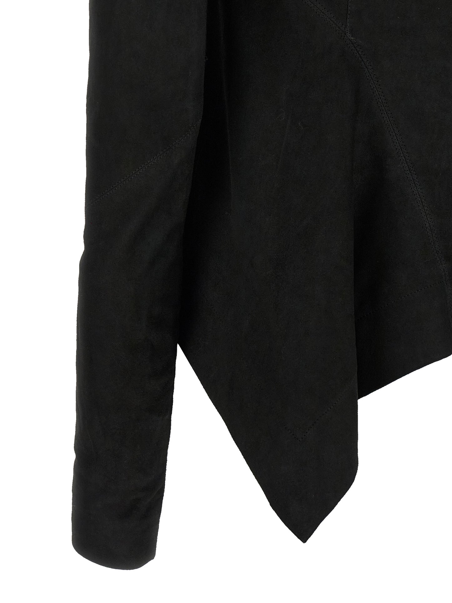 Jacket by Rick Owens for women in lambskin leather black presents a impeccable silhouette, showcasing distinct pockets & insulated and a impeccable for a sophisticated finish.