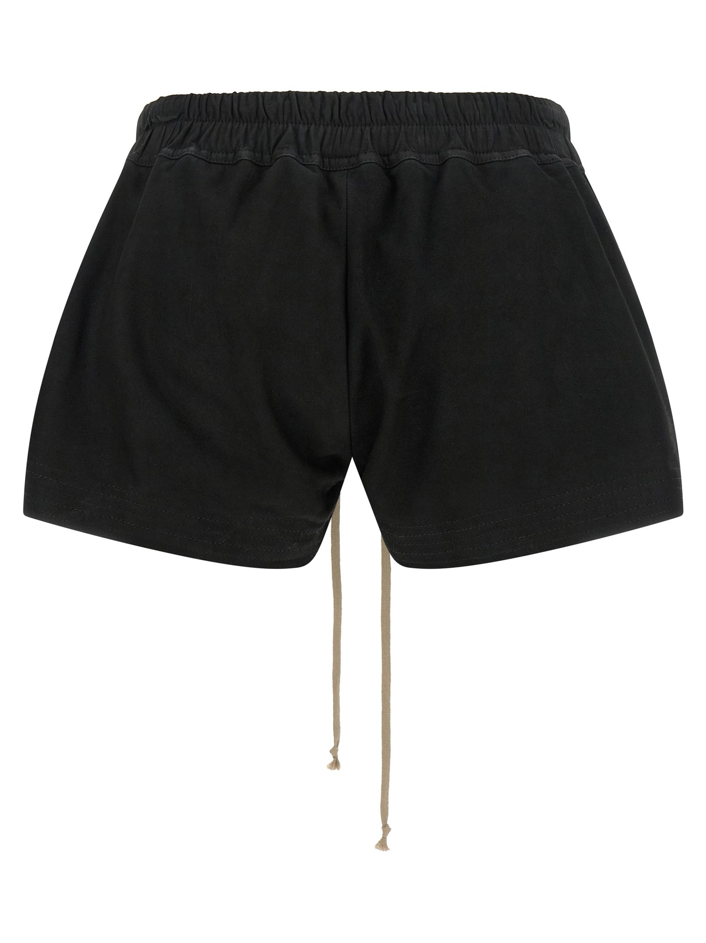 Bermuda Shorts by Rick Owens for women in lambskin leather black presents a contemporary silhouette, showcasing a contemporary with a refined short and elegant .
