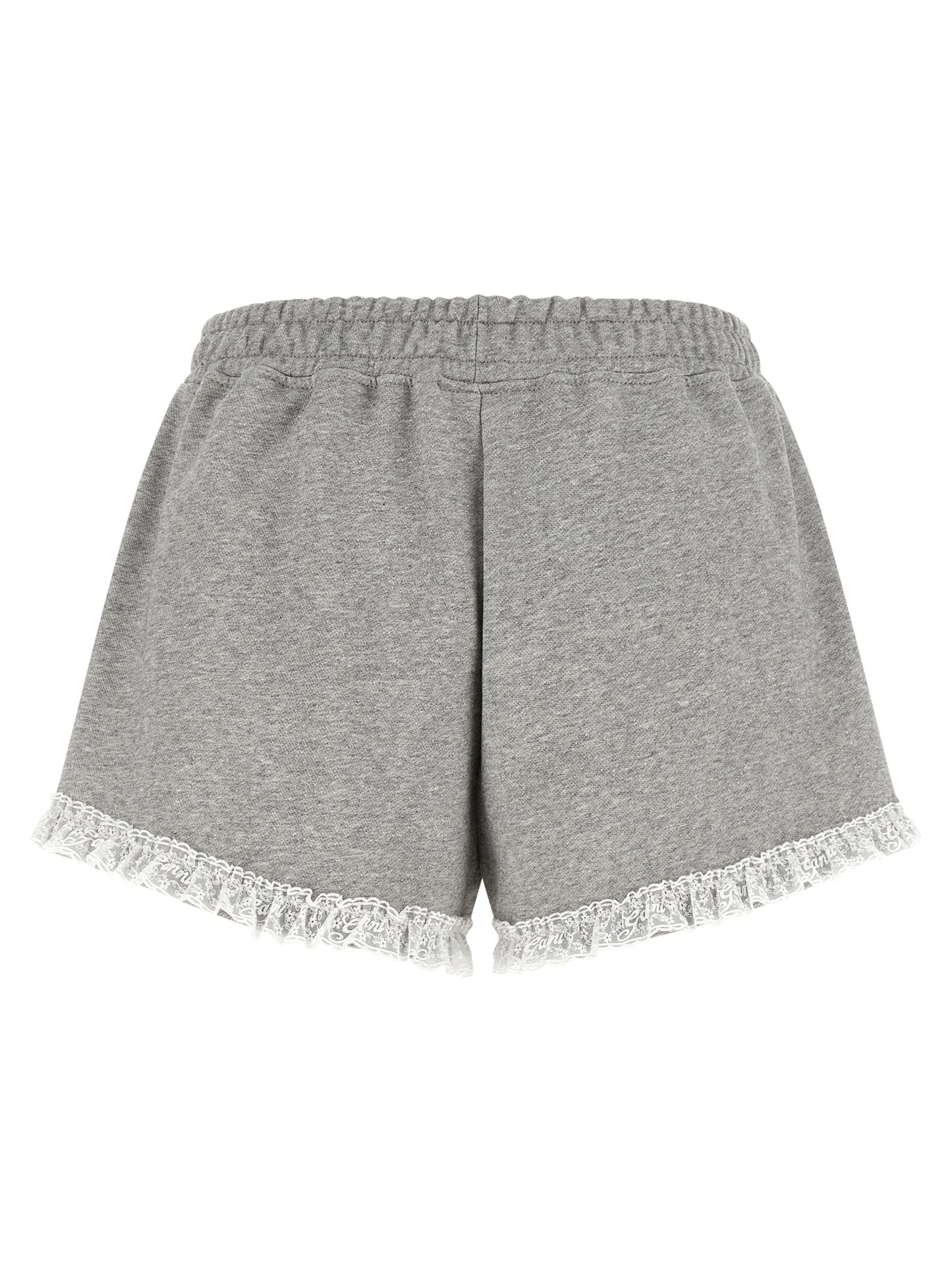 Ganni Essence Heather Women's Flared Organic Cotton Bermuda Shorts - Gray White