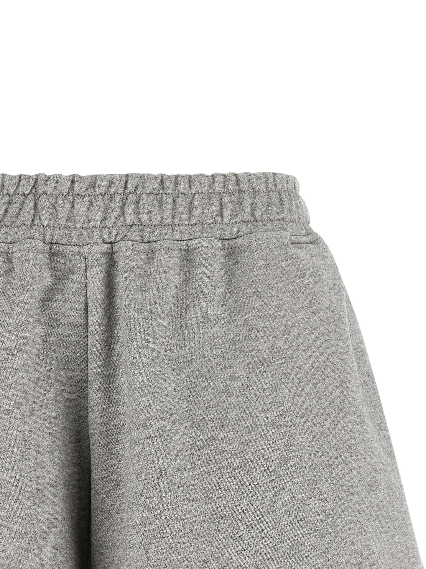 Ganni Essence Heather Women's Flared Organic Cotton Bermuda Shorts - Gray White