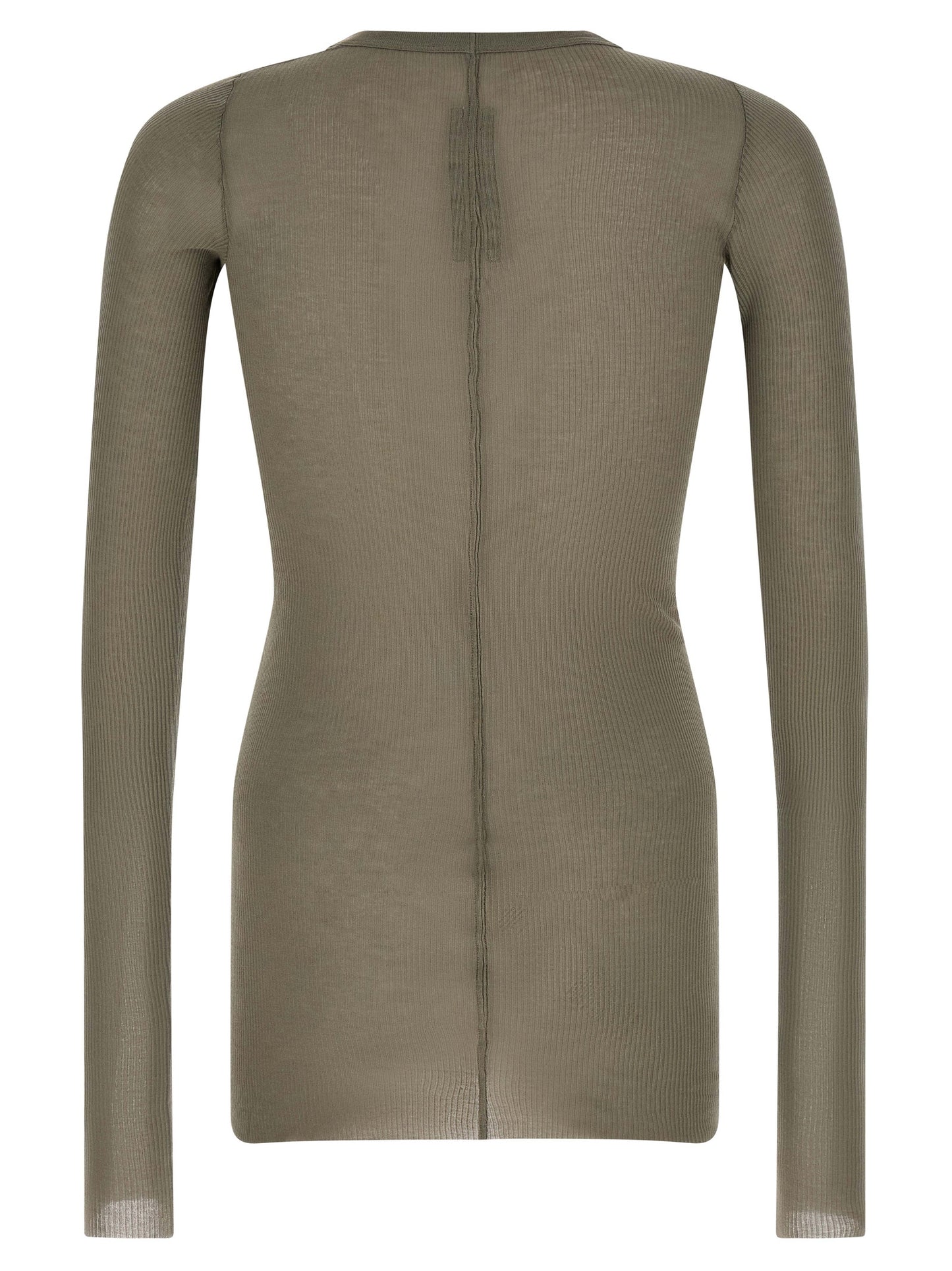 T-Shirt by Rick Owens for men in silk & viscose gray features a plush silhouette, showcasing a sophisticated crew neckline and for a truly plush finish.