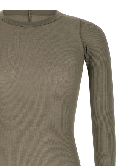 T-Shirt by Rick Owens for men in silk & viscose gray features an on trend silhouette, perfectly showcasing a on trend and crew neckline for an elevated aesthetic.