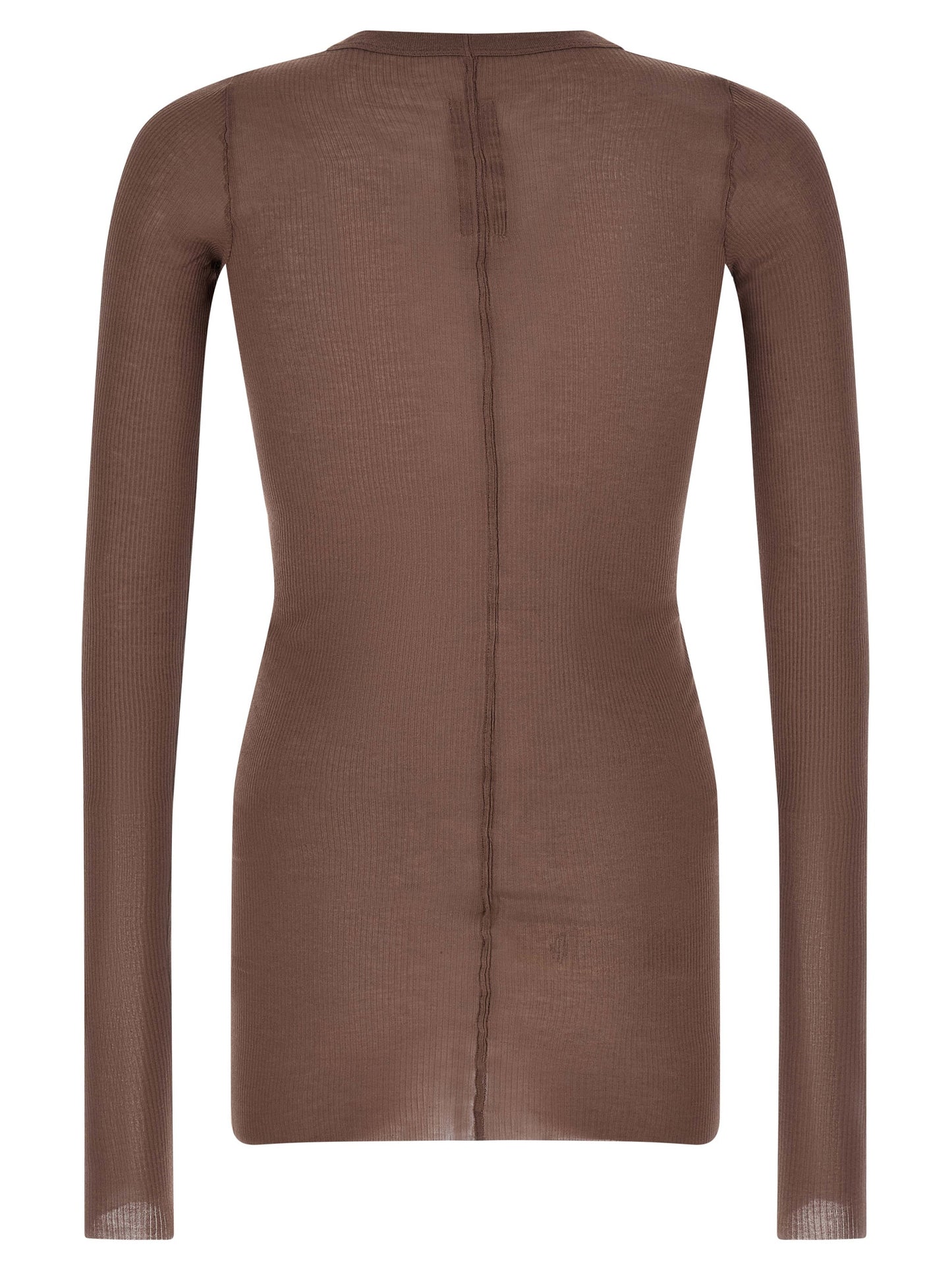 T-Shirt by Rick Owens for men in silk & viscose purple showcases a dramatic silhouette, elegantly detailed with a dramatic crew neckline and for a truly dramatic finish.
