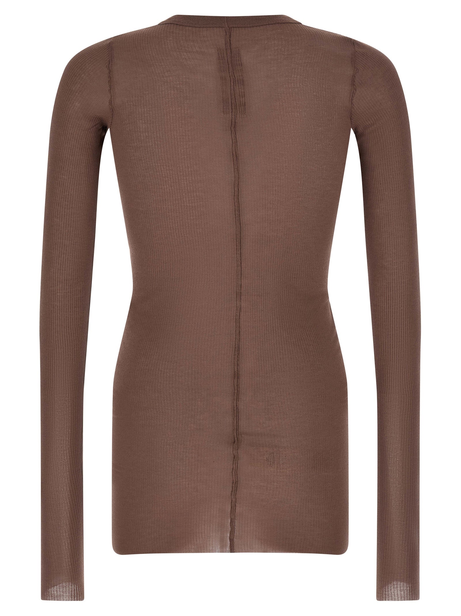 T-Shirt by Rick Owens for men in silk & viscose purple showcases a dramatic silhouette, elegantly detailed with a dramatic crew neckline and for a truly dramatic finish.