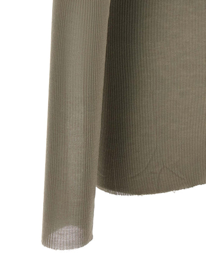 T-Shirt by Rick Owens for men in silk & viscose gray showcases a fashionable silhouette, elegantly detailed with a fashionable and for a sophisticated, high-fashion look.