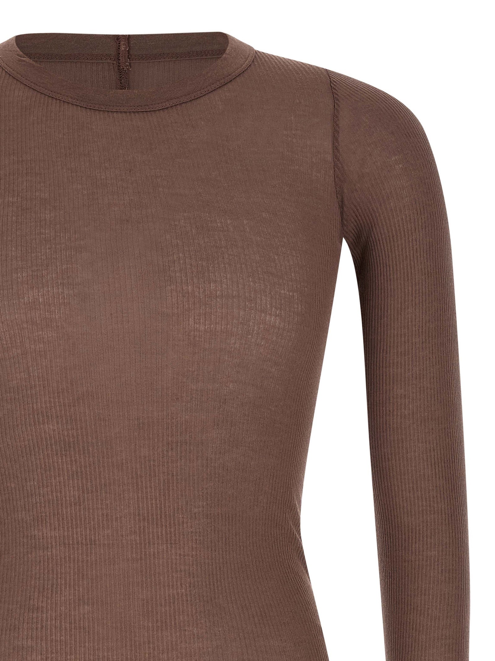 T-Shirt by Rick Owens for men in silk & viscose purple showcases a unassuming silhouette, artfully detailed with a refined crew neckline and unassuming for a sophisticated, contemporary look.
