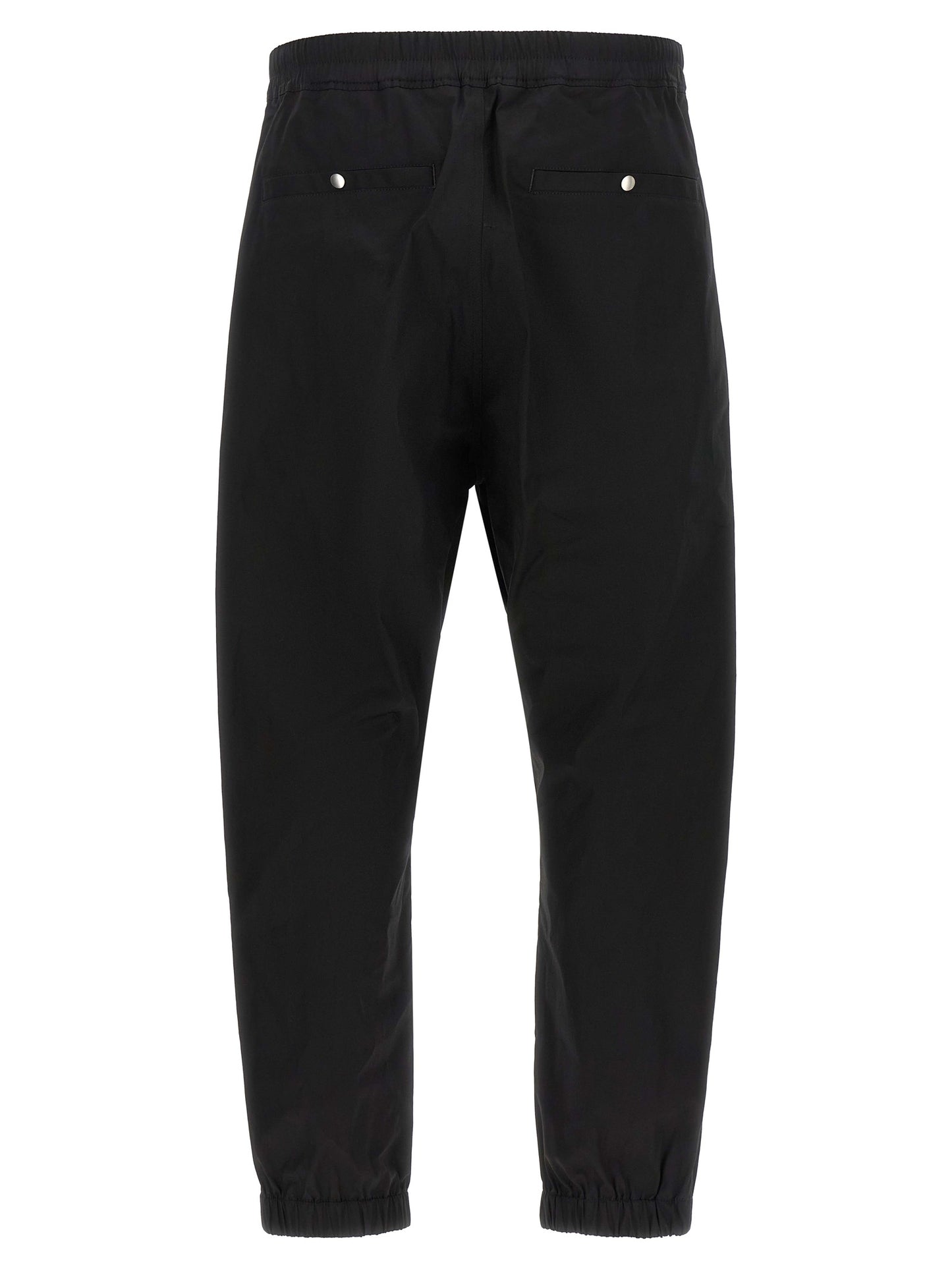 Joggers by Rick Owens for men in cotton black features a polished silhouette with a polished , reaching a polished long and finished with a polished .