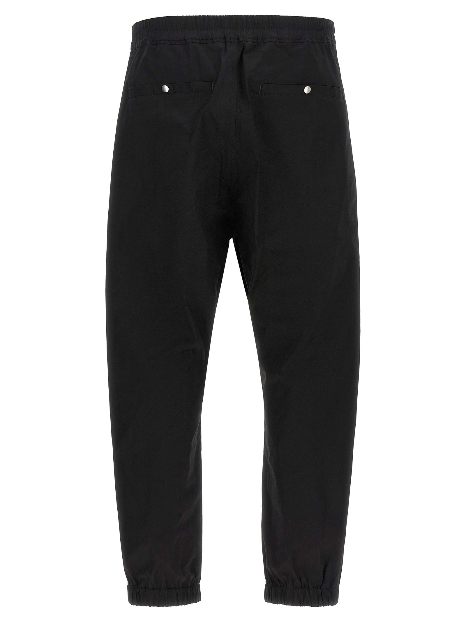 Joggers by Rick Owens for men in cotton black features a polished silhouette with a polished , reaching a polished long and finished with a polished .