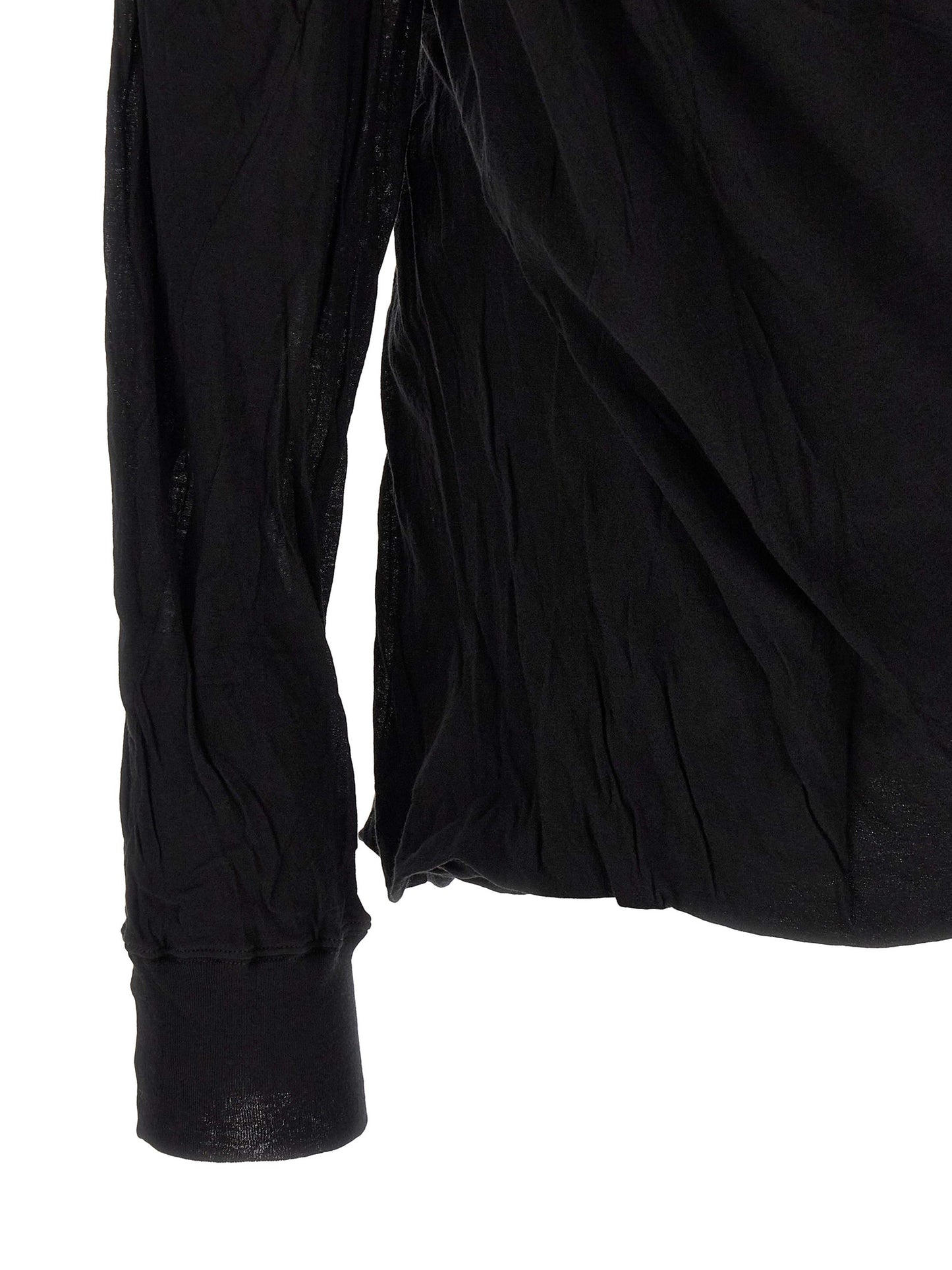 T-Shirt by Rick Owens for men in cotton black features a plush silhouette, showcasing a sophisticated and for a truly plush finish.