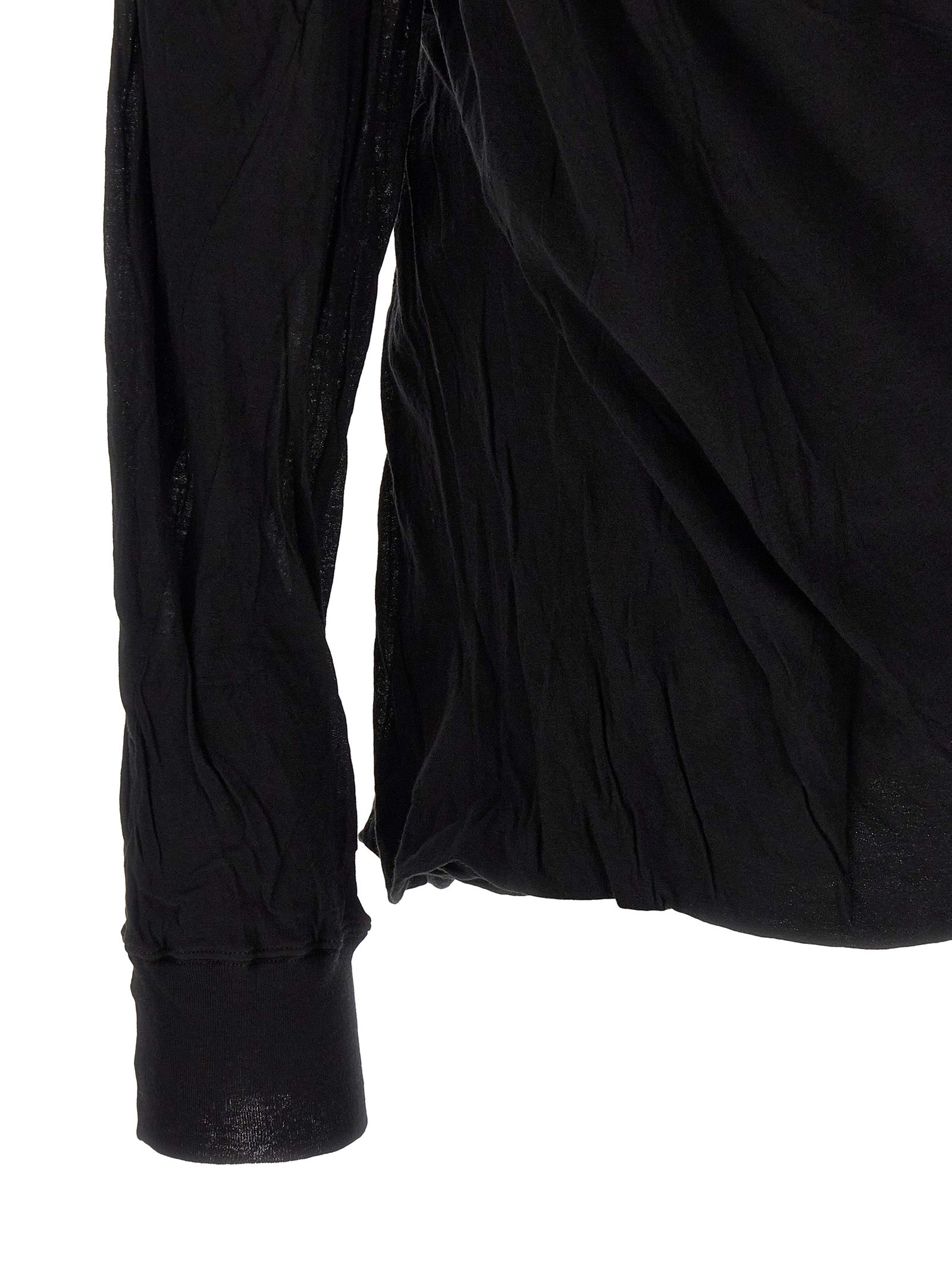T-Shirt by Rick Owens for men in cotton black features a plush silhouette, showcasing a sophisticated and for a truly plush finish.