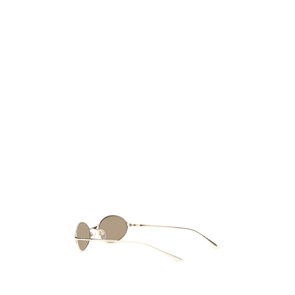 Sunglasses by Alexander McQueen for women in bos taurus suede calf leather & rhinestone and brown & gold featuring an stylish oval frame design with a sophisticated gold coloured frame finish and high-performance .