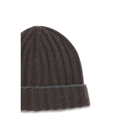 Beanie Hat by Brunello Cucinelli for men in brown features a distinguished knit construction, showcasing the sophisticated silhouette and distinguished finish of the Cashmere & Capra Leather Beanie Hat.