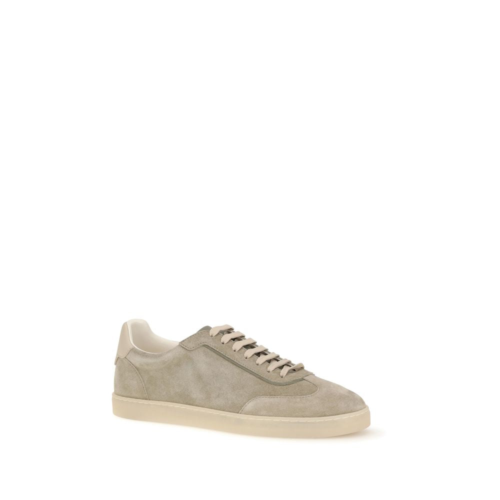 Sneakers by Brunello Cucinelli for men in bos taurus suede calf leather beige & natural features an versatile design from the Men's Casual Bos Taurus Suede Calf Leather Sneakers collection, highlighting a versatile casual style for a premium, high-fashion look.