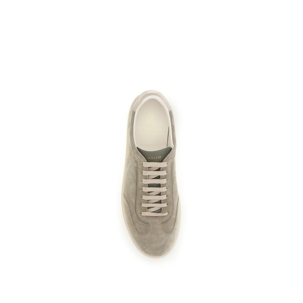 Sneakers by Brunello Cucinelli for men in bos taurus suede calf leather beige & natural features an timeless silhouette from the Men's Casual Bos Taurus Suede Calf Leather Sneakers collection, showcasing a signature casual style with an timeless finish.