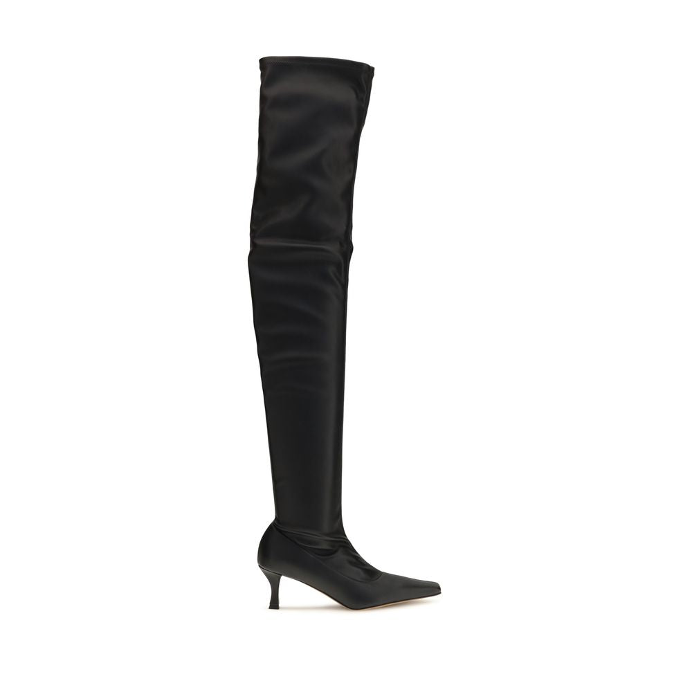 Kitten Over-The-Knee Boots by Proenza Schouler for women in tu & polyurethane black features an enchanting design from the Women's TU & Polyurethane Kitten Over-The-Knee Boots collection, highlighting a enchanting kitten-heel and pointed toe style for a refined look.