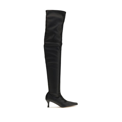Kitten Over-The-Knee Boots by Proenza Schouler for women in tu & polyurethane black features an enchanting design from the Women's TU & Polyurethane Kitten Over-The-Knee Boots collection, highlighting a enchanting kitten-heel and pointed toe style for a refined look.