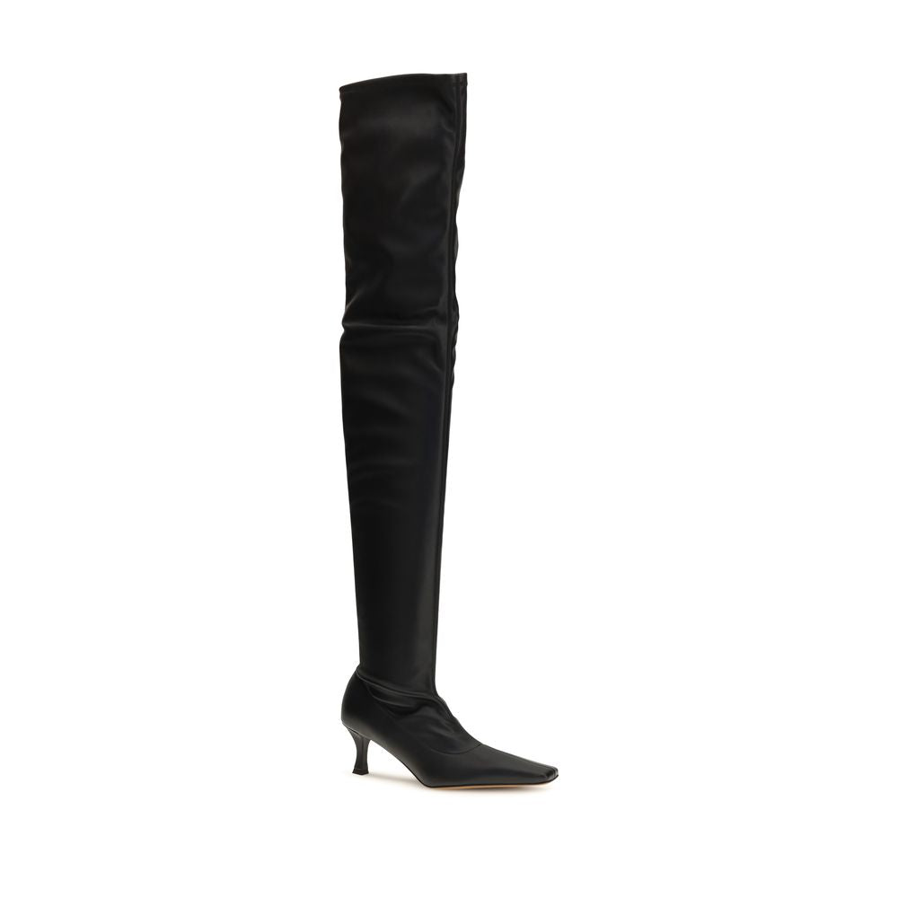 Kitten Over-The-Knee Boots by Proenza Schouler for women in tu & polyurethane black features an effortless chic silhouette from the Women's TU & Polyurethane Kitten Over-The-Knee Boots collection, showcasing a effortless chic kitten-heel and refined pointed toe style for an effortless chic look.
