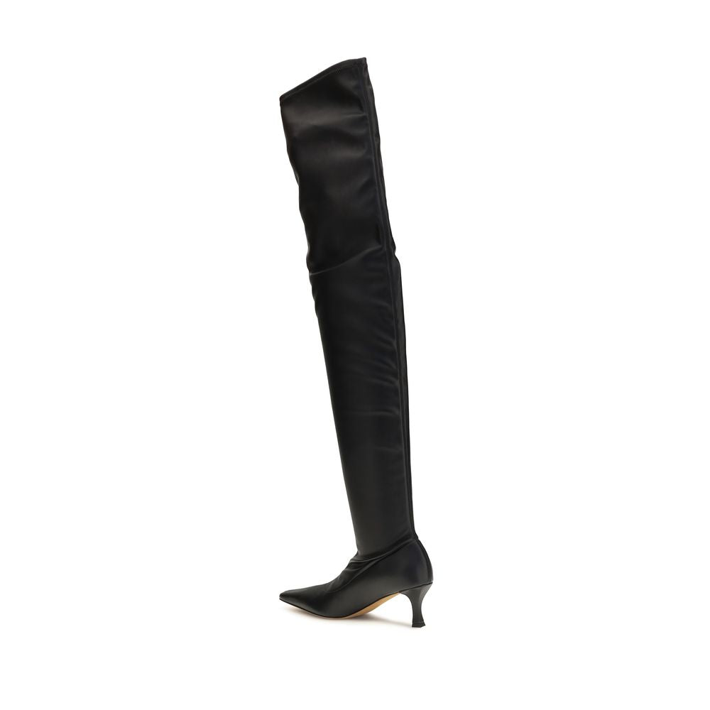Kitten Over-The-Knee Boots by Proenza Schouler for women in tu & polyurethane black showcases a impeccable silhouette as Women's TU & Polyurethane Kitten Over-The-Knee Boots, artfully defined by a impeccable kitten-heel and a impeccable pointed toe style.