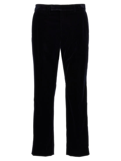 Gucci The Blend Men's STretch Cotton Velvet Casual Pants - Blue