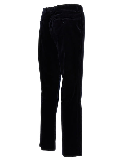 Gucci The Blend Men's STretch Cotton Velvet Casual Pants - Blue