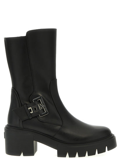Stuart Weitzman Women's Calfskin Leather Ankle Boots - Black