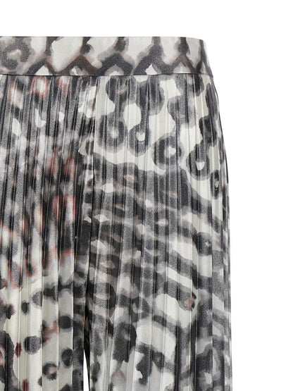 Skirt by Gianluca Capannolo for women in polyester satin multicolor features a contoured silhouette from the Antonia Women's Pleated Polyester Satin Skirt collection, characterized by its contoured long for a contoured finish.
