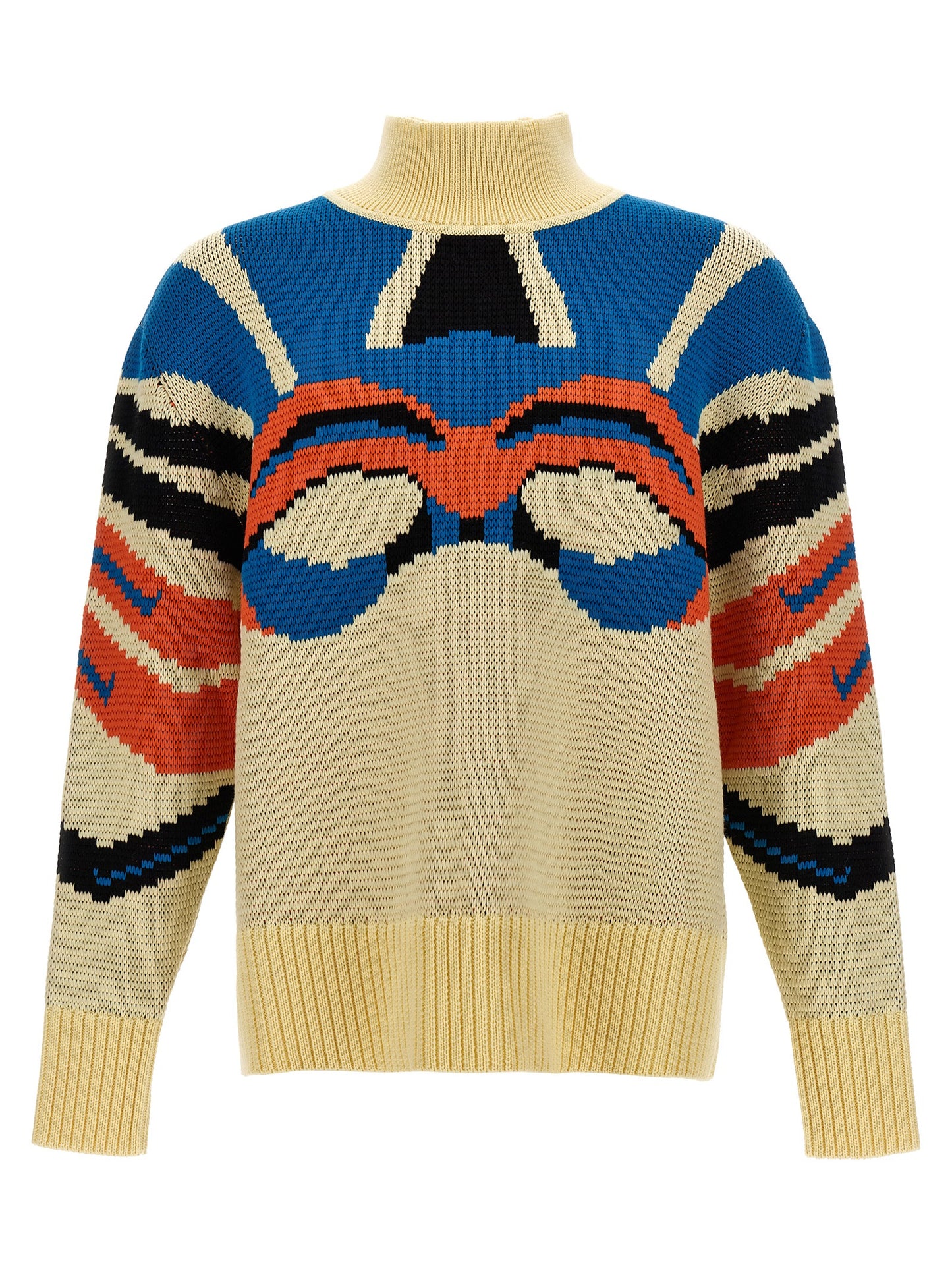 Bluemarble Men's Virgin Wool Cardigan - Multicolor Jacquard