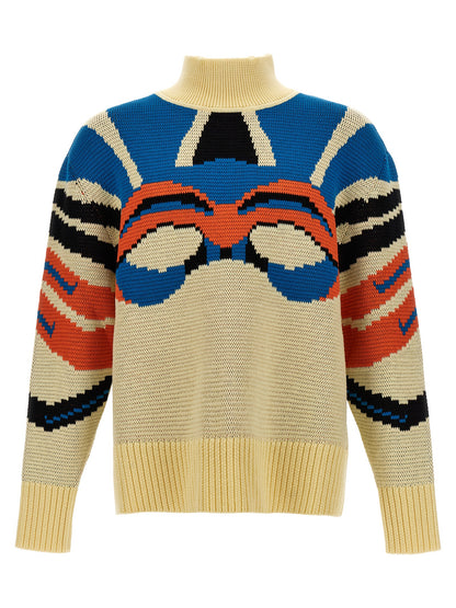 Bluemarble Men's Virgin Wool Cardigan - Multicolor Jacquard