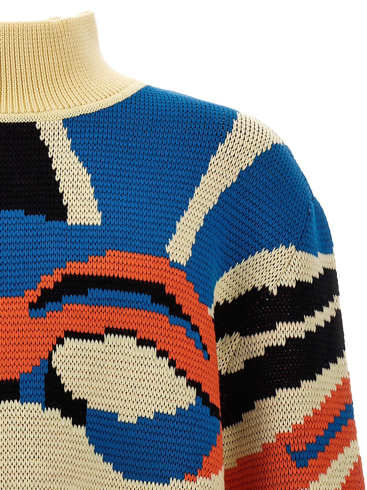 Bluemarble Men's Virgin Wool Cardigan - Multicolor Jacquard