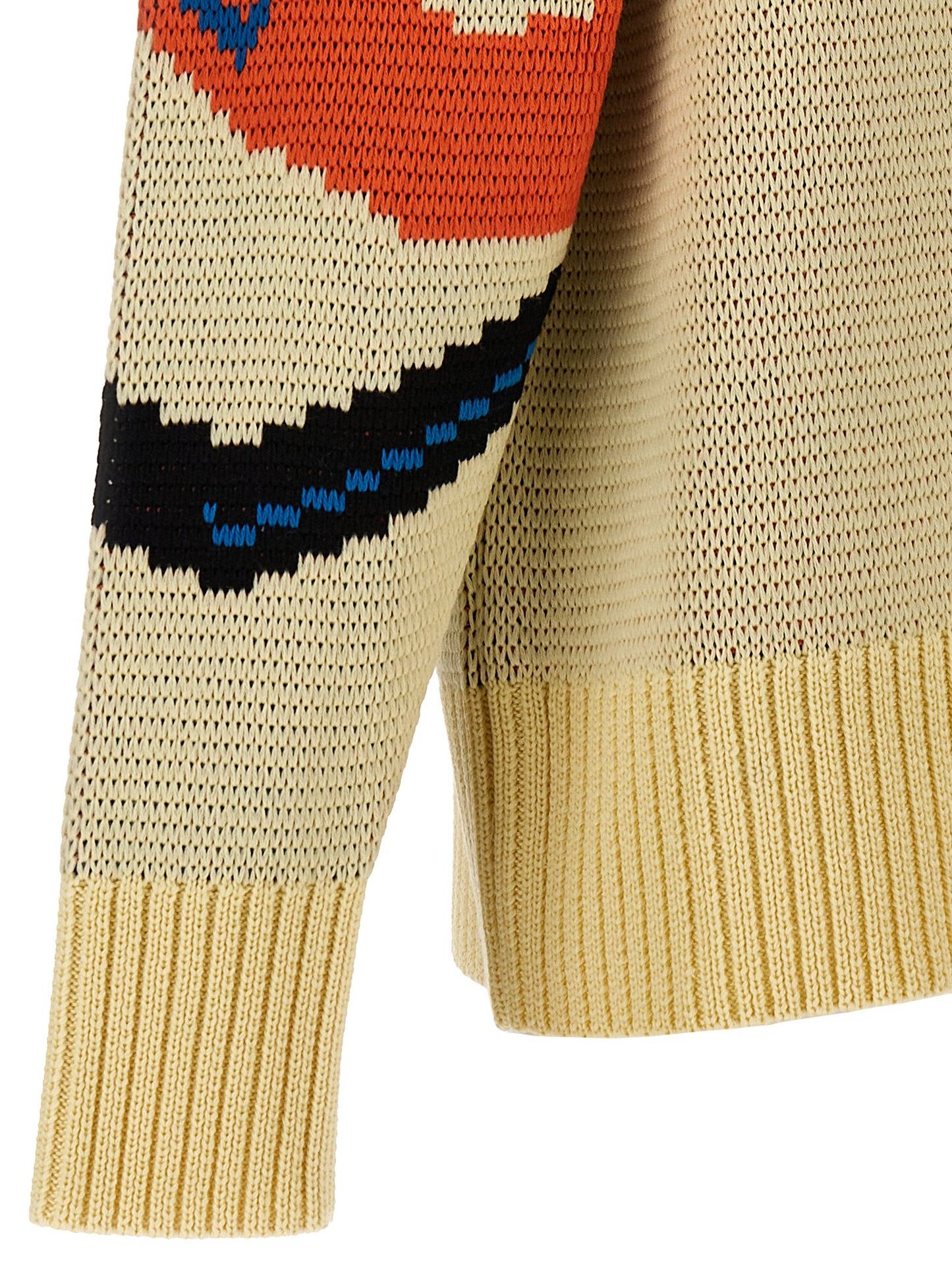 Bluemarble Men's Virgin Wool Cardigan - Multicolor Jacquard