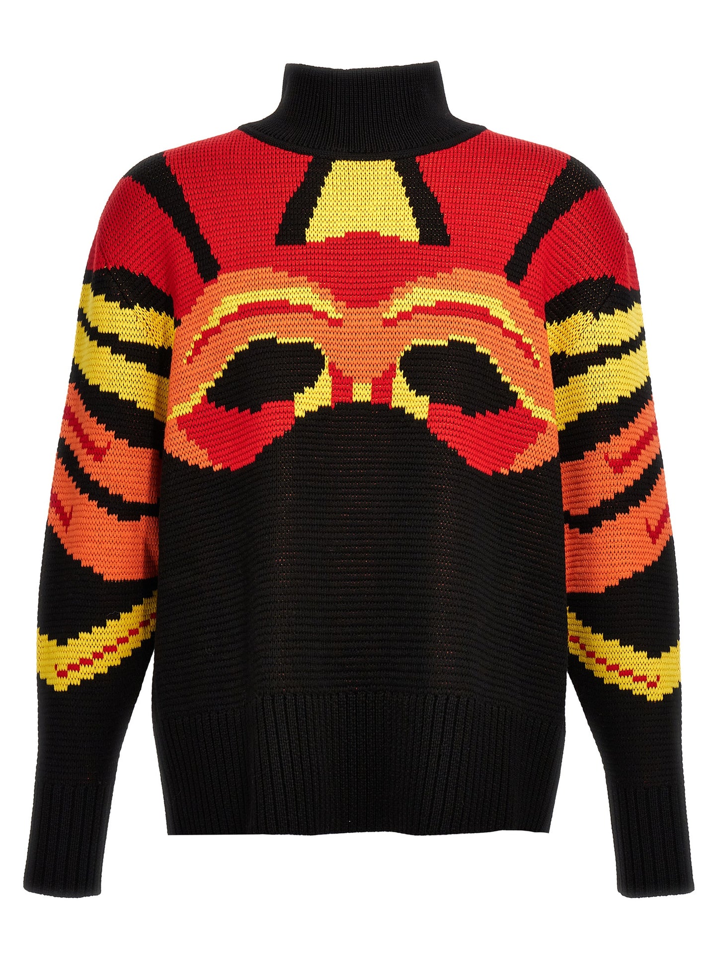Bluemarble Men's Wool Cardigan - Multicolor Patterned Jacquard