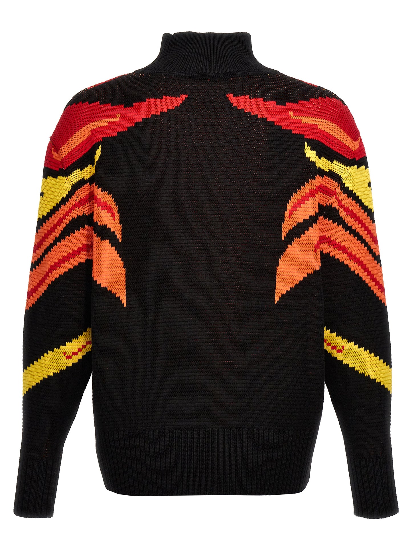 Bluemarble Men's Wool Cardigan - Multicolor Patterned Jacquard